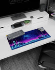 Retrowave - Vaporwave Deskmat | Mousepad | Deskpad - Neon Skyline Pulse - AniChan