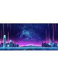 Retrowave - Vaporwave Deskmat | Mousepad | Deskpad - Neon Skyline Pulse - AniChan