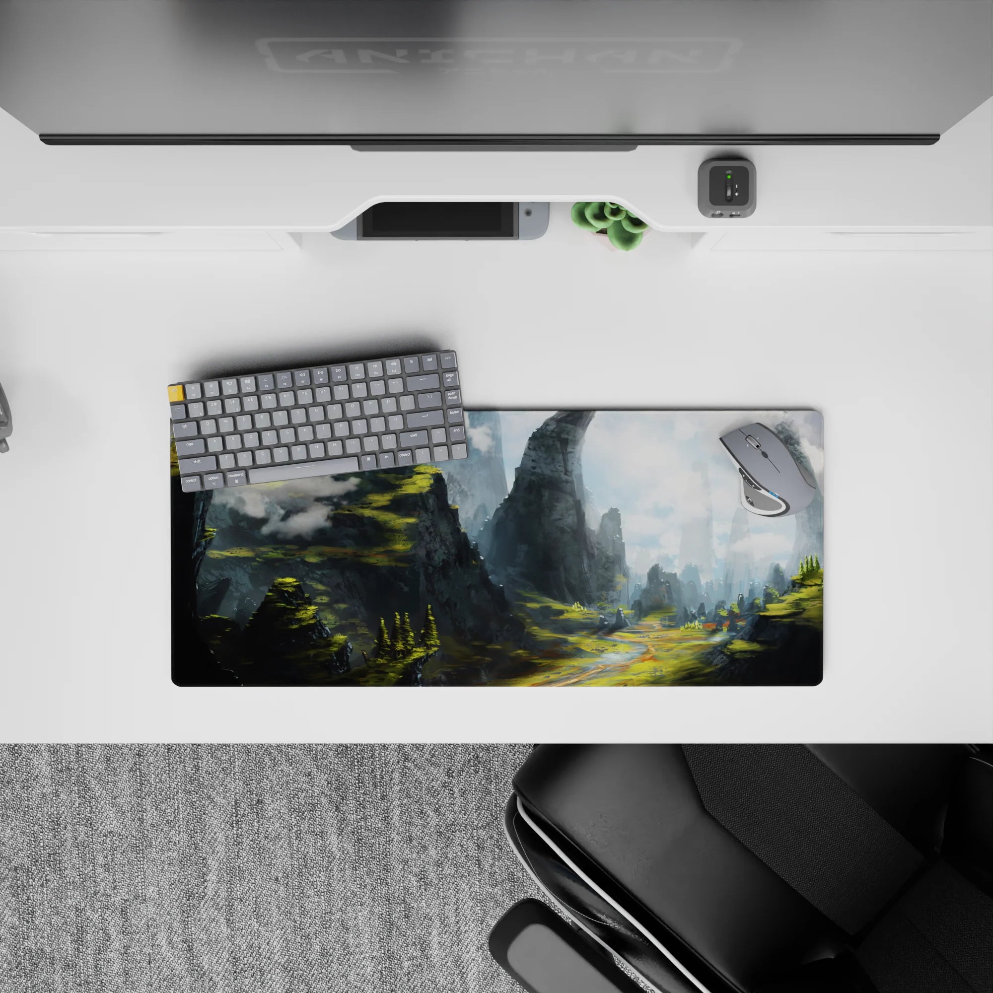 Fantasy Landscapes Deskmat | Mousepad | Deskpad - Mystic Peaks Archway