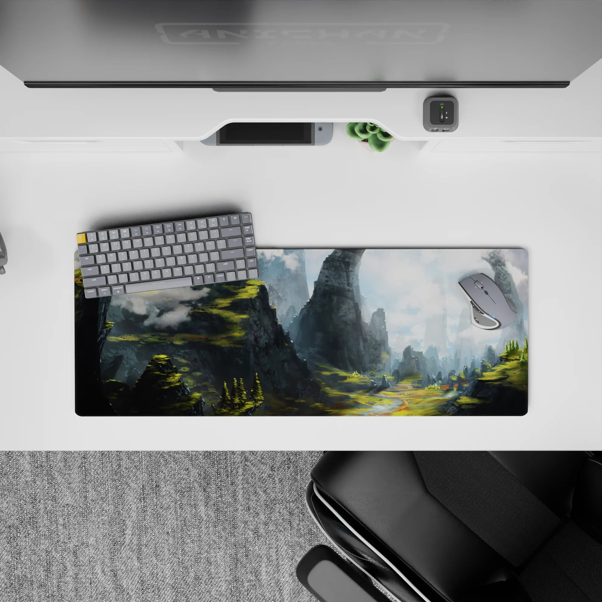 Fantasy Landscapes Deskmat | Mousepad | Deskpad - Mystic Peaks Archway