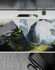 Fantasy Landscapes Deskmat | Mousepad | Deskpad - Mystic Peaks Archway