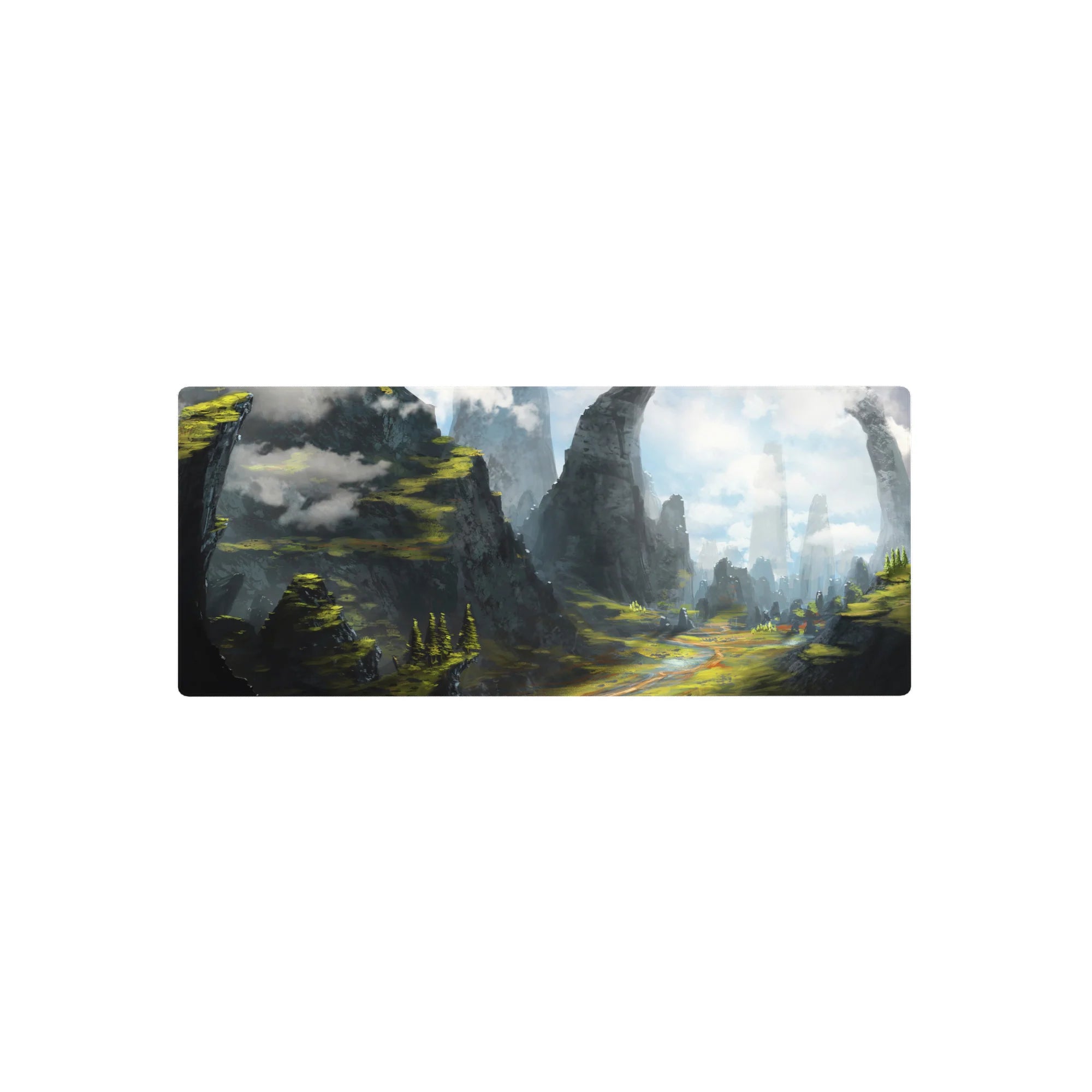 Fantasy Landscapes Deskmat | Mousepad | Deskpad - Mystic Peaks Archway