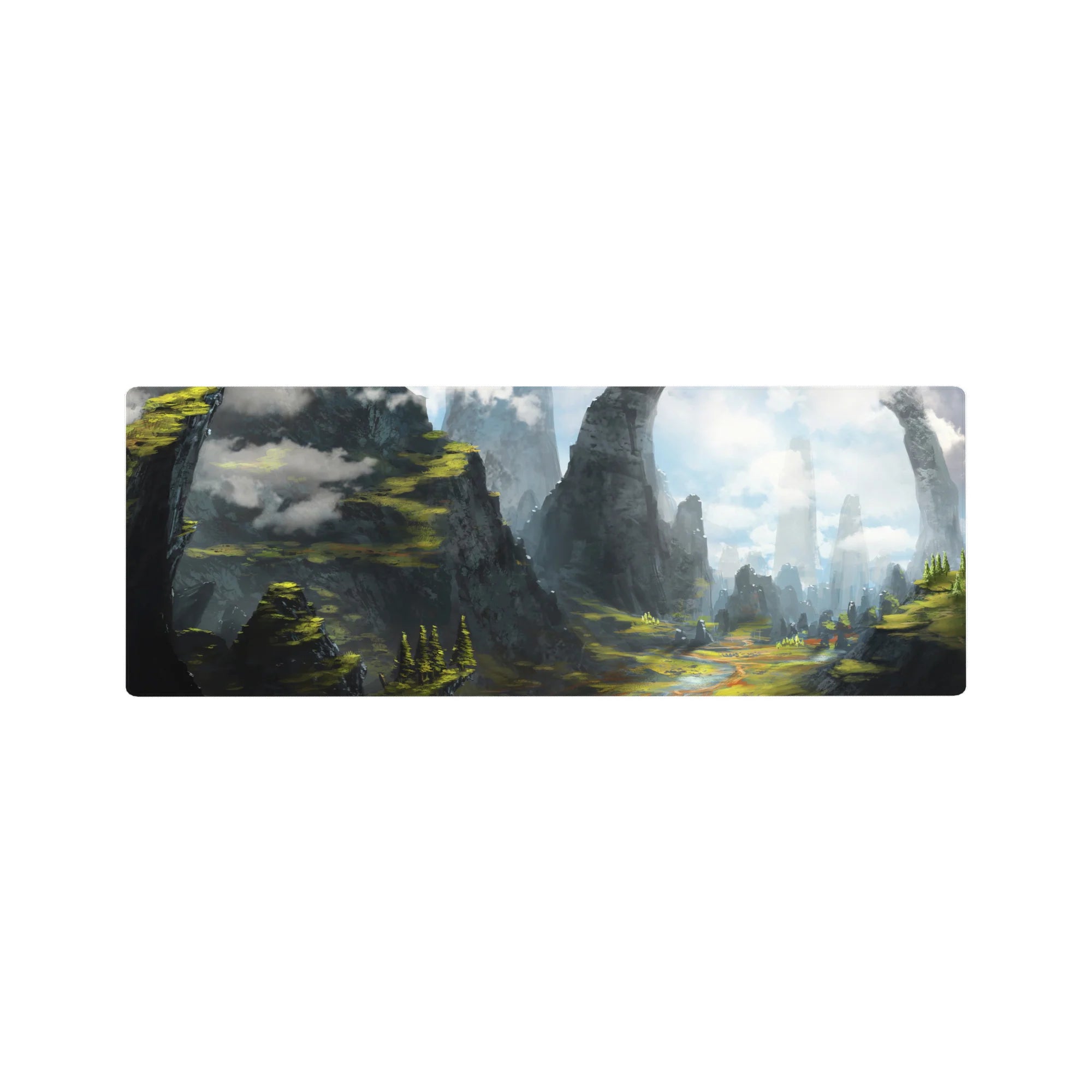 Fantasy Landscapes Deskmat | Mousepad | Deskpad - Mystic Peaks Archway