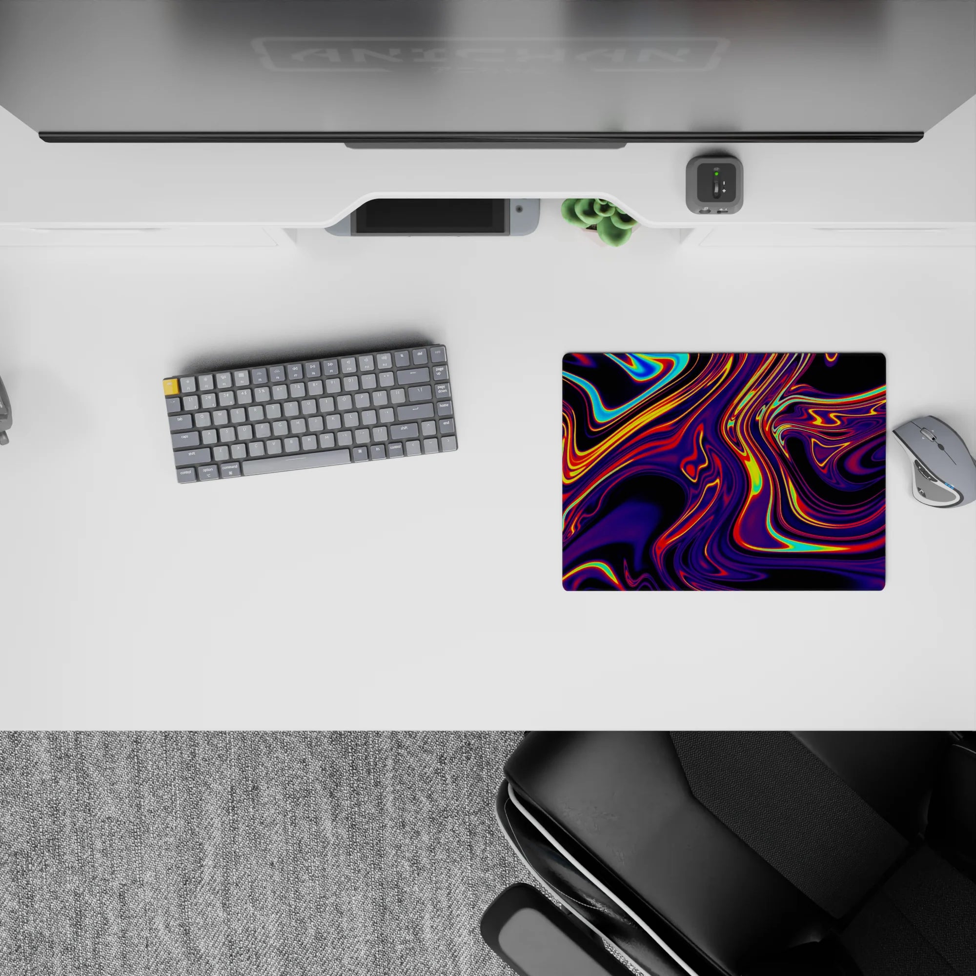 Liquid Abstract Deskmat | Mousepad | Deskpad - Neon Blaze - AniChan