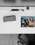 Cheerful teal ocean and bright sky anime girl mouse pad 14x10 inches, sunny weekend snapshot feel.