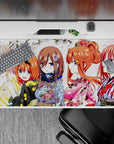 Candy-bright anime desk pad 40x20 inches in blush, coral, indigo and gold for a cute bold setup.