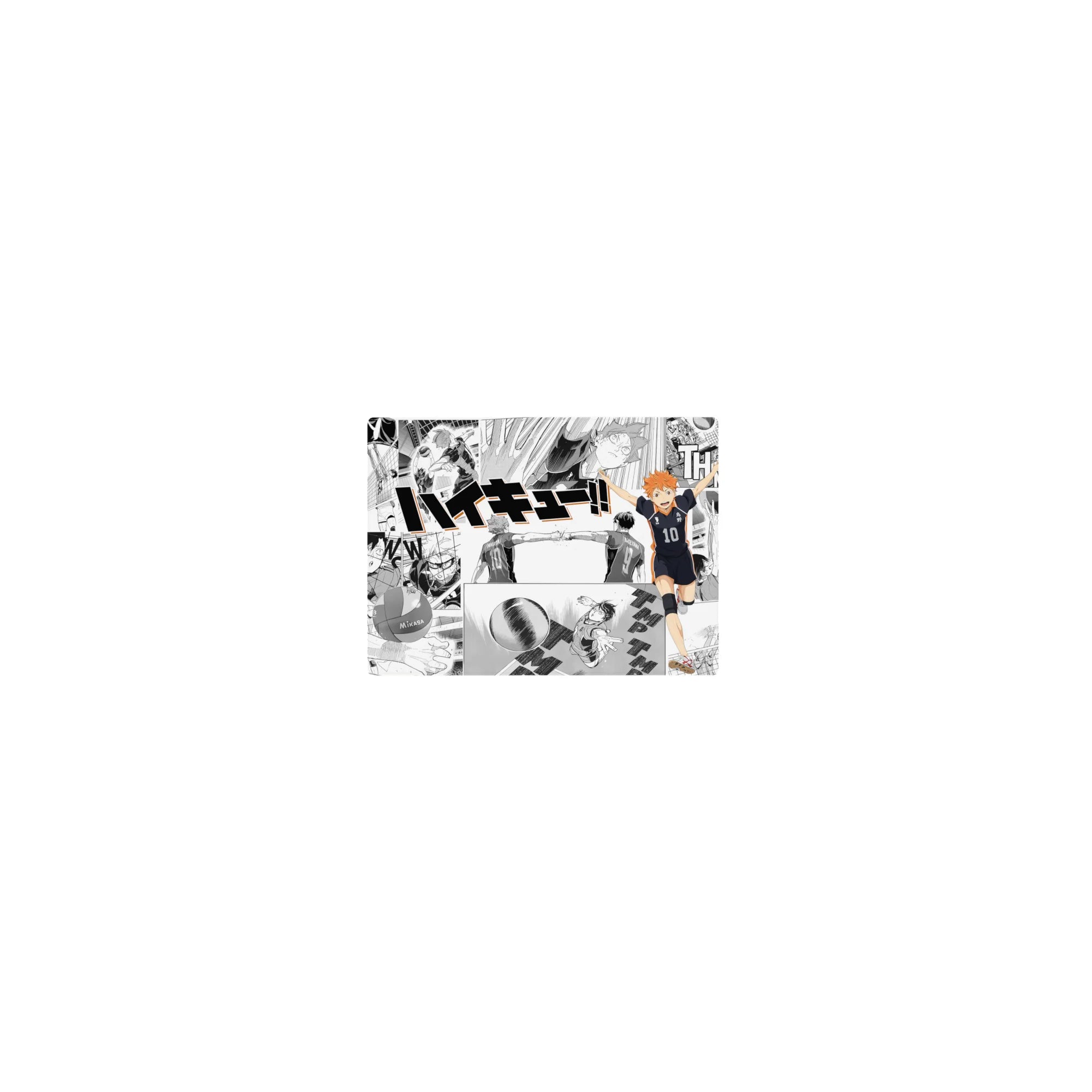 Haikyuu anime mouse pad 14x10 inches with Hinata on manga collage, Karasuno 