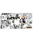 Haikyuu anime mouse pad 32x16 inches with Hinata on manga collage, Karasuno 