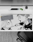 32x16 inches black-and-white anime mouse pad, deep inks and clean whites for a fierce, loud desk vibe.