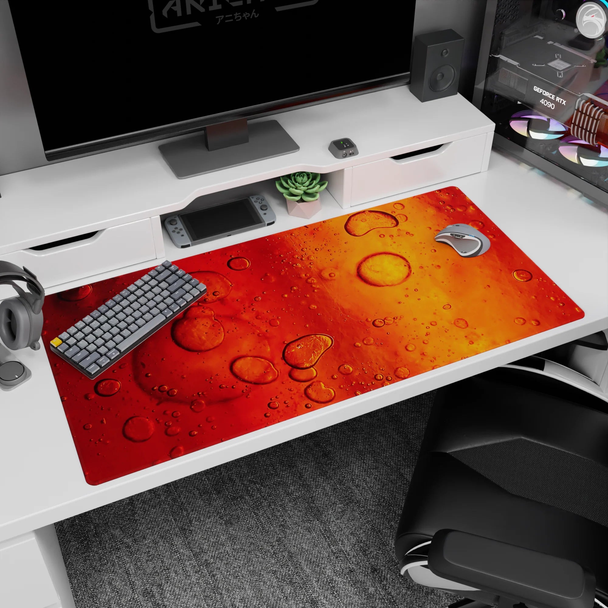 Abstract Deskmat | Mousepad | Deskpad - Amber Flow - AniChan