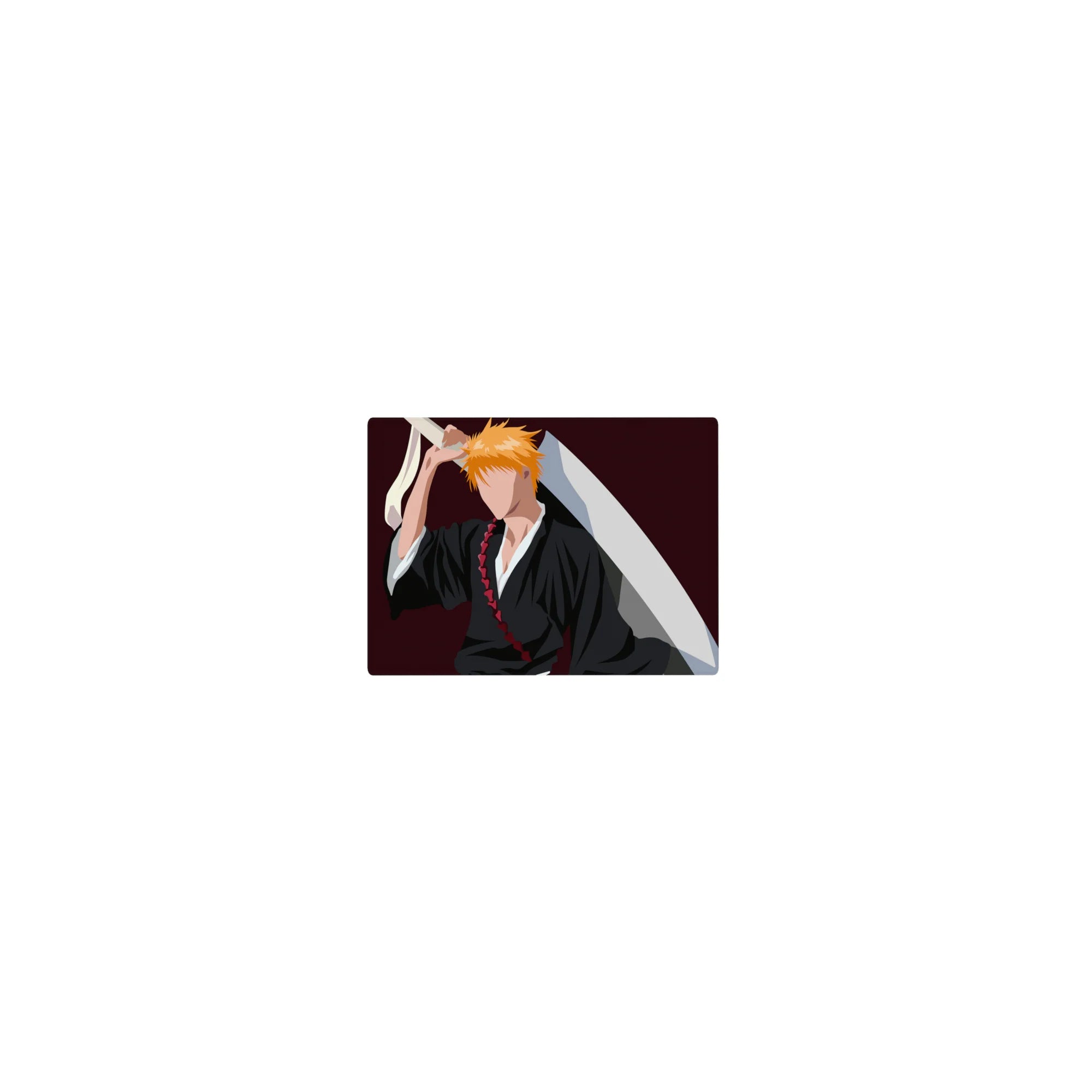 Ichigo Kurosaki minimalist anime mouse pad from Bleach, 14x10 inches, featuring silhouette with orange hair and Zangetsu.