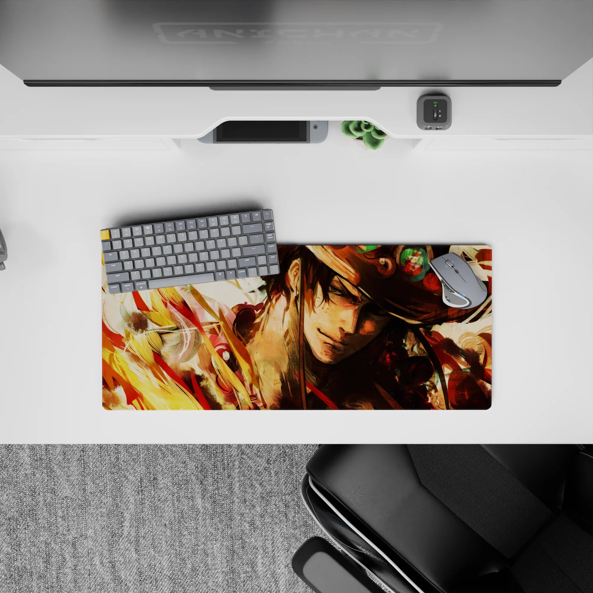 One Piece Deskmat | Mousepad | Deskpad - Ace’s Fiery Spirit - AniChan