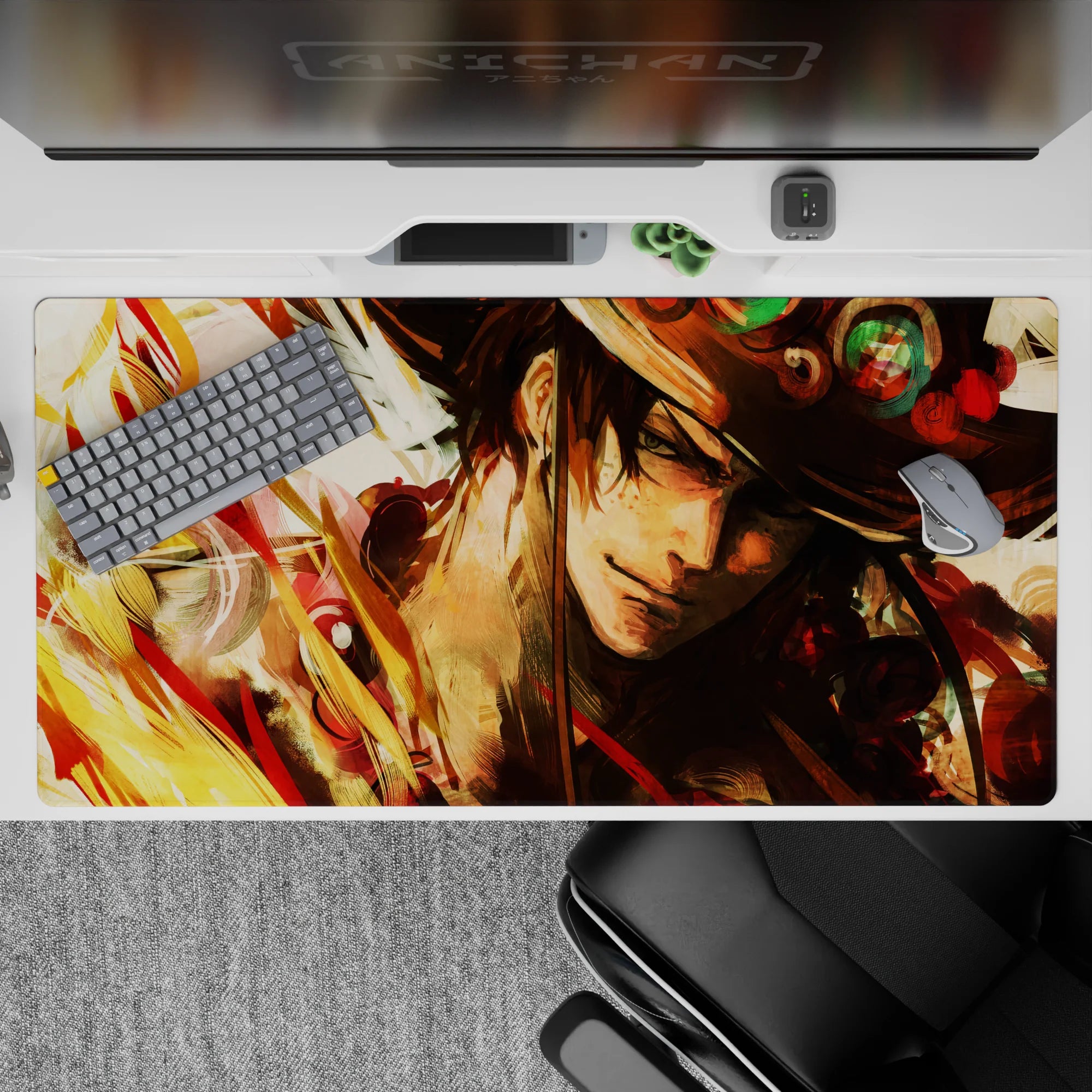 One Piece Deskmat | Mousepad | Deskpad - Ace’s Fiery Spirit - AniChan