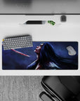 Anime mouse pad 32x12 inches featuring Retsu Unohana from Bleach, depicted in a haunting, painterly style.
