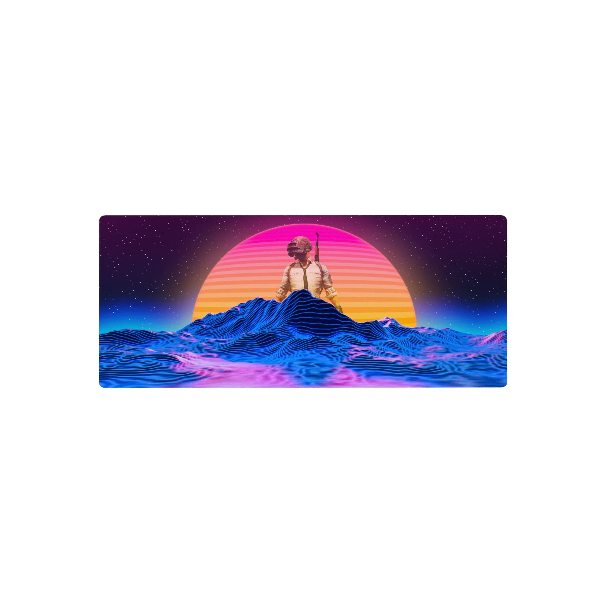 Retrowave-Vaporwave Deskmat | Mousepad | Deskpad - Neon Battleground - AniChan