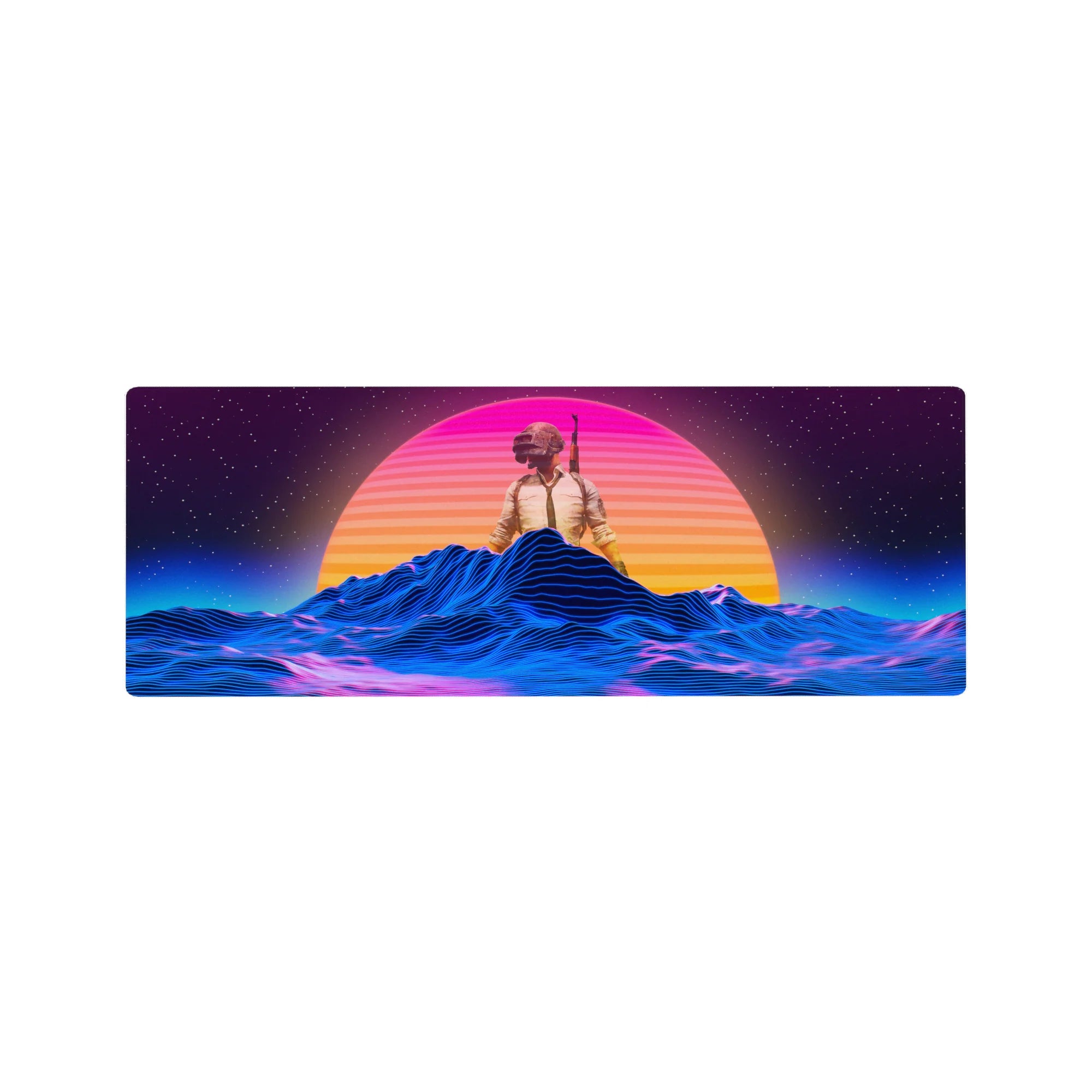 Retrowave-Vaporwave Deskmat | Mousepad | Deskpad - Neon Battleground - AniChan