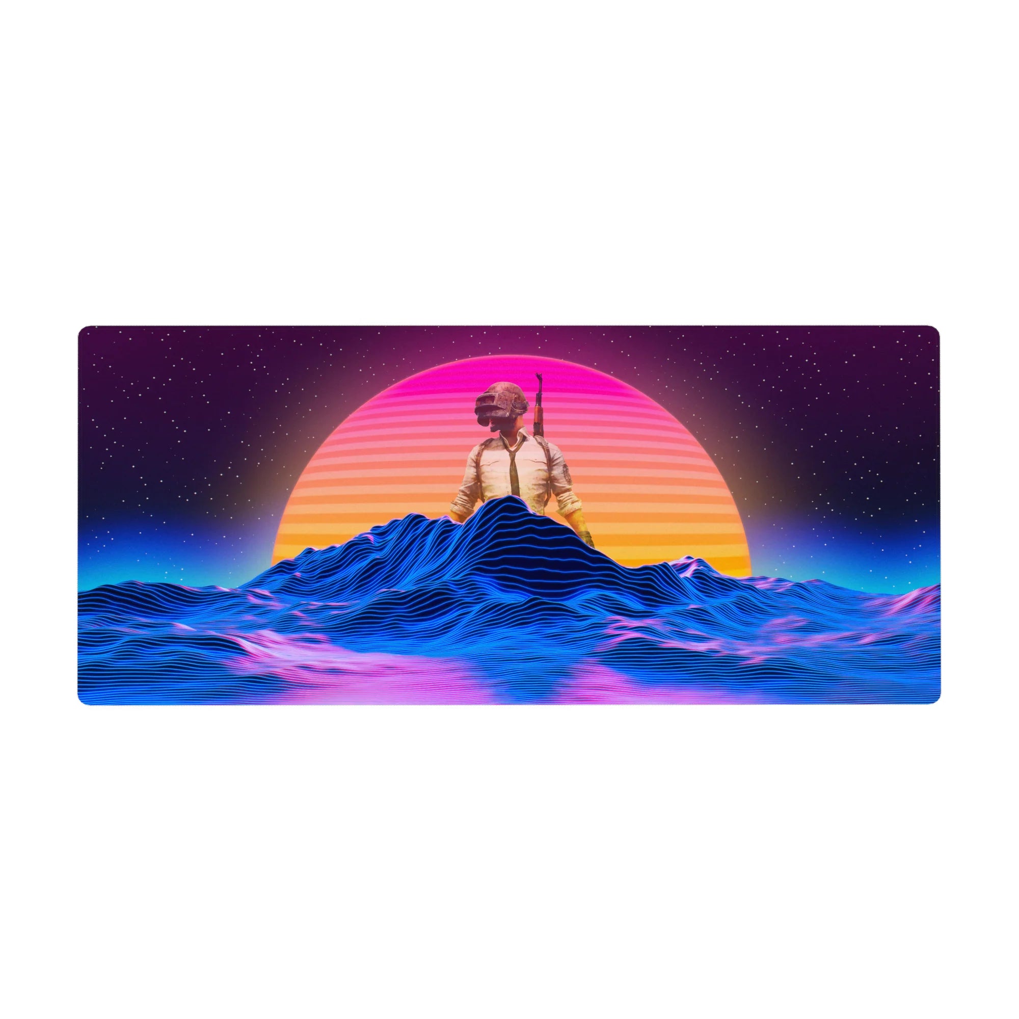 Retrowave-Vaporwave Deskmat | Mousepad | Deskpad - Neon Battleground - AniChan