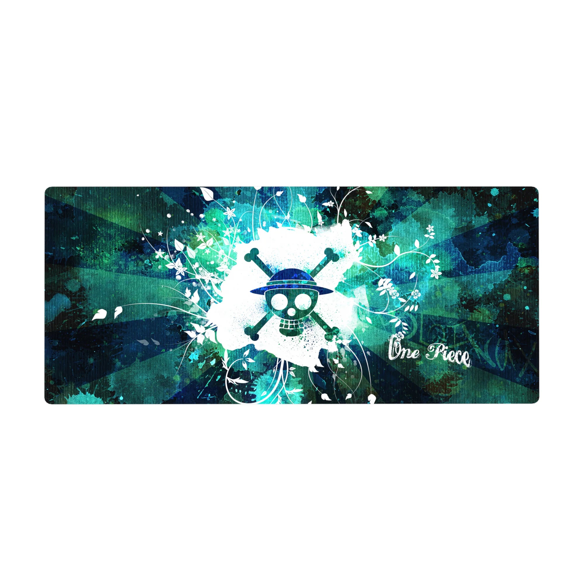 One Piece Deskmat | Mousepad | Deskpad - Floral Jolly Roger - AniChan