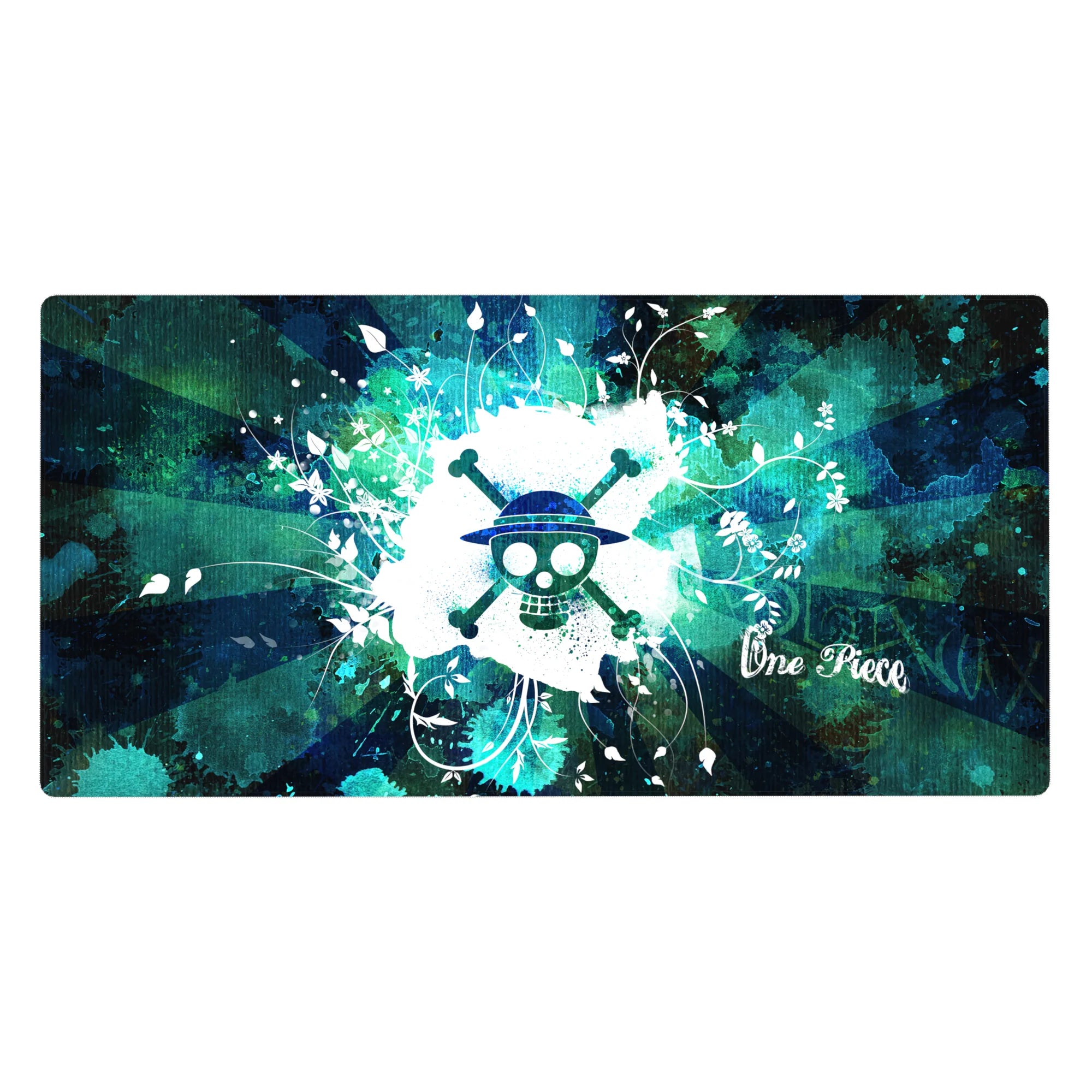 One Piece Deskmat | Mousepad | Deskpad - Floral Jolly Roger - AniChan