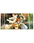 Steins;Gate anime mouse pad 32x16 inches with Okabe, Kurisu, and Mayuri in a tilted street scene.