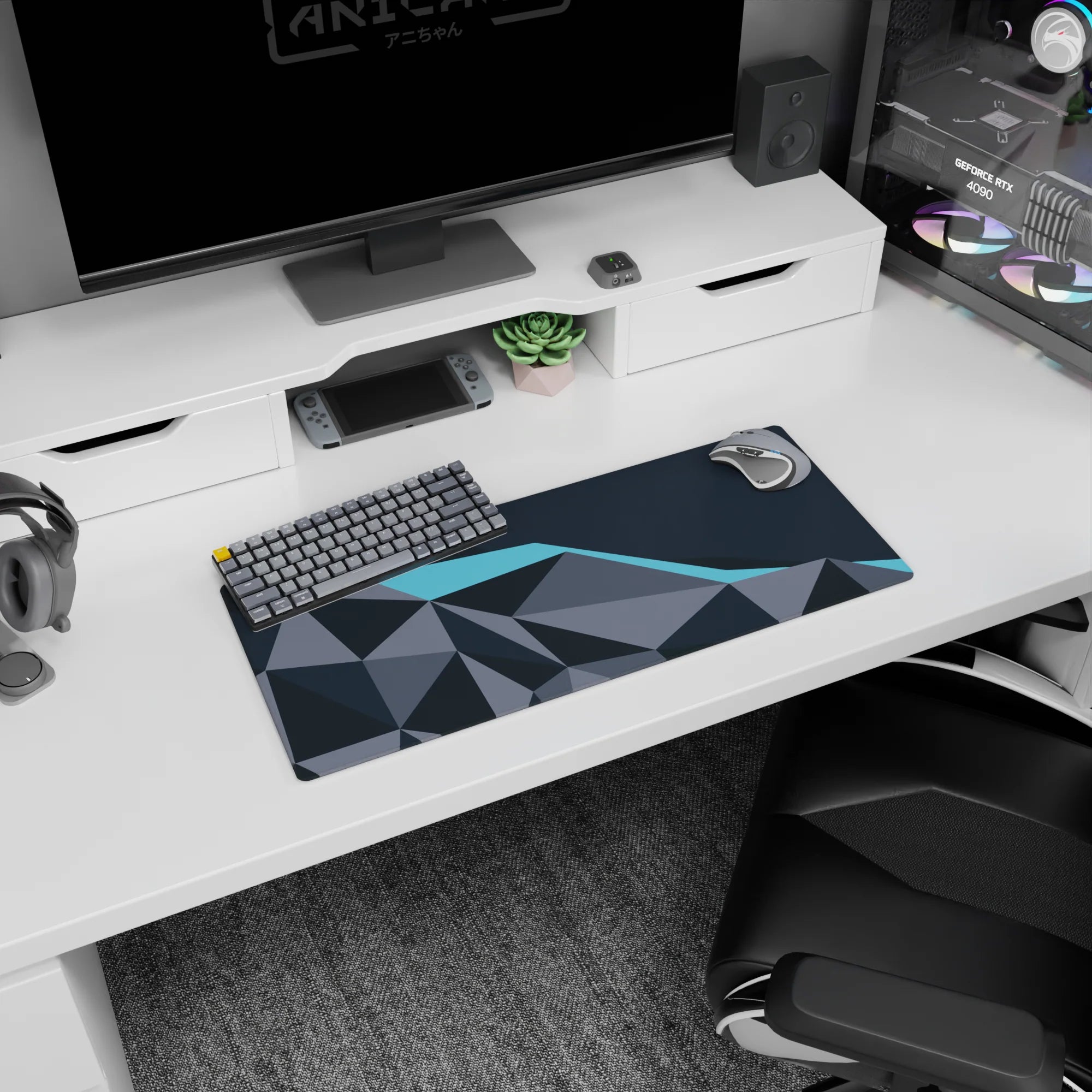 Abstract Deskmat | Mousepad | Deskpad - Polygon Peak - AniChan