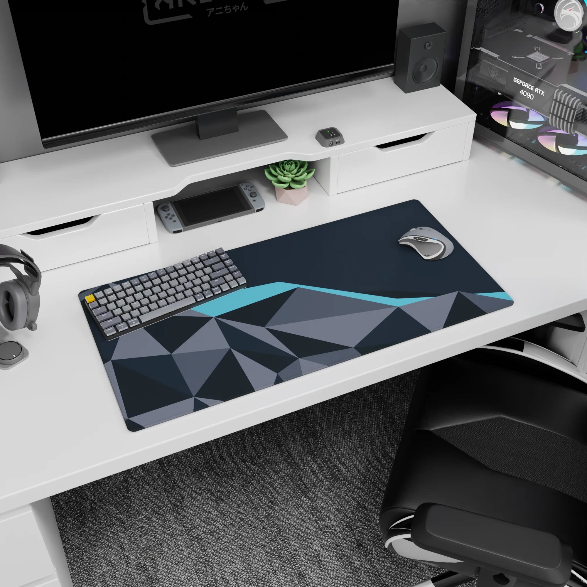 Abstract Deskmat | Mousepad | Deskpad - Polygon Peak - AniChan