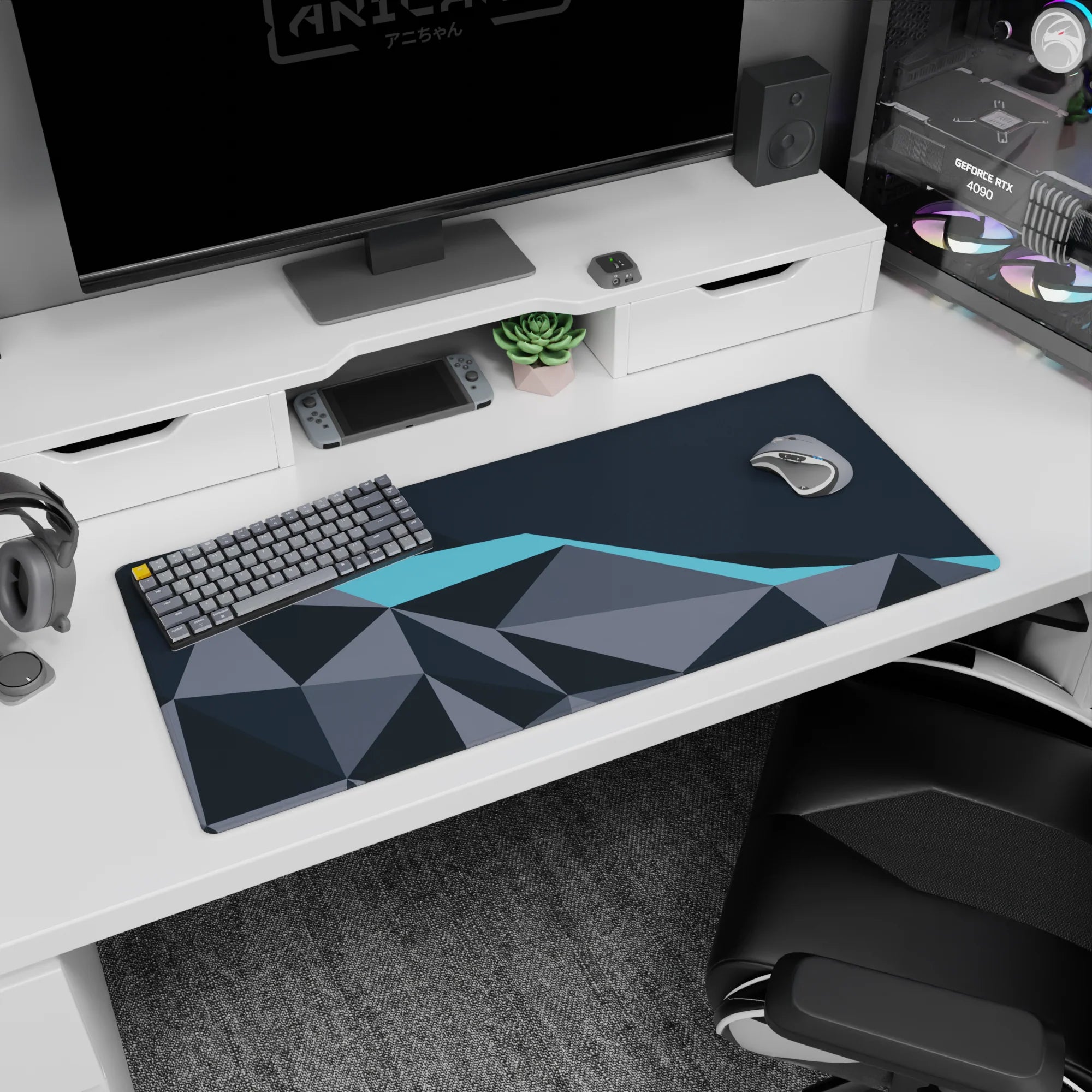 Abstract Deskmat | Mousepad | Deskpad - Polygon Peak - AniChan