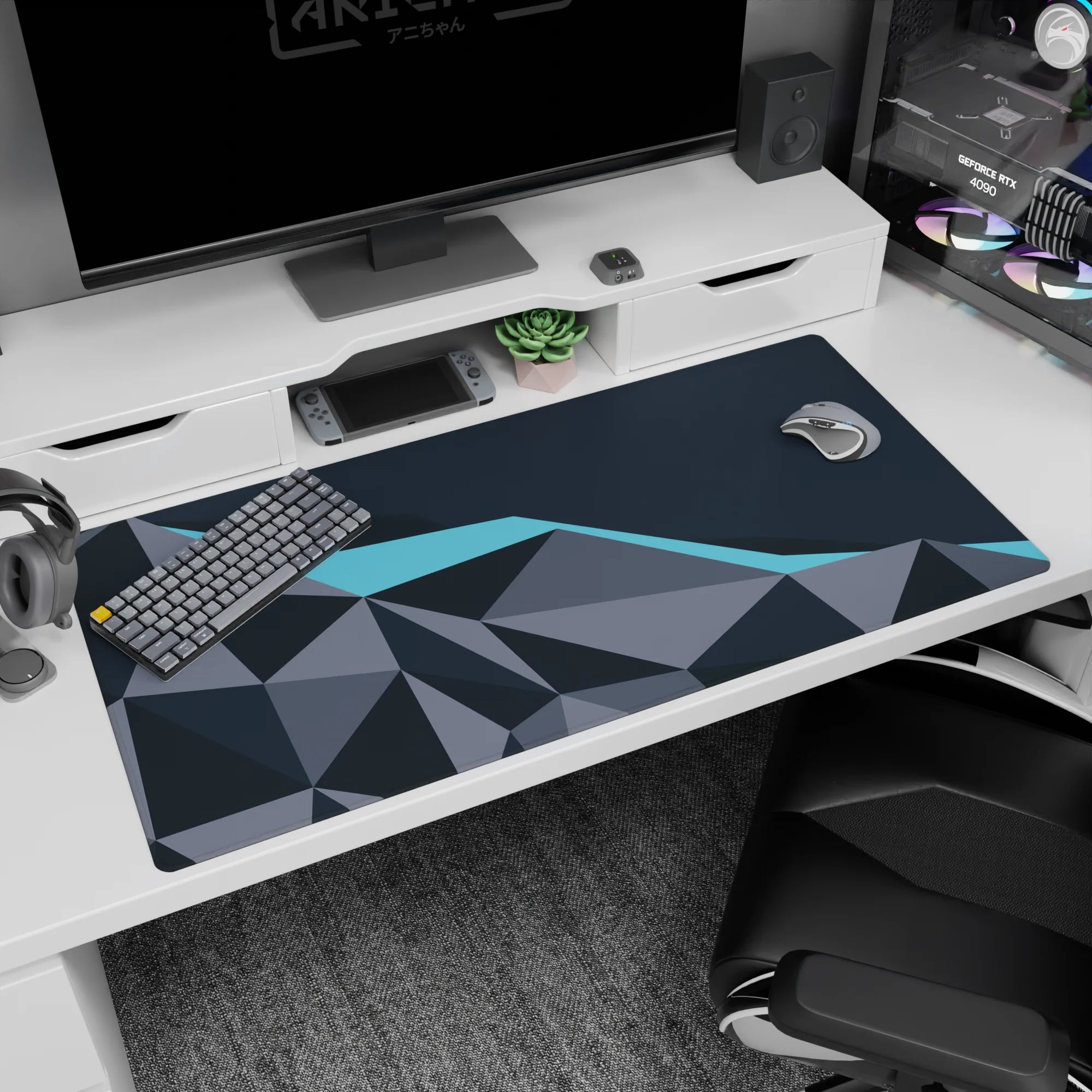 Abstract Deskmat | Mousepad | Deskpad - Polygon Peak - AniChan