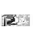 32x12 inches anime girl mouse pad with maid outfit, curled horns, corset dress, and thigh-highs line art.