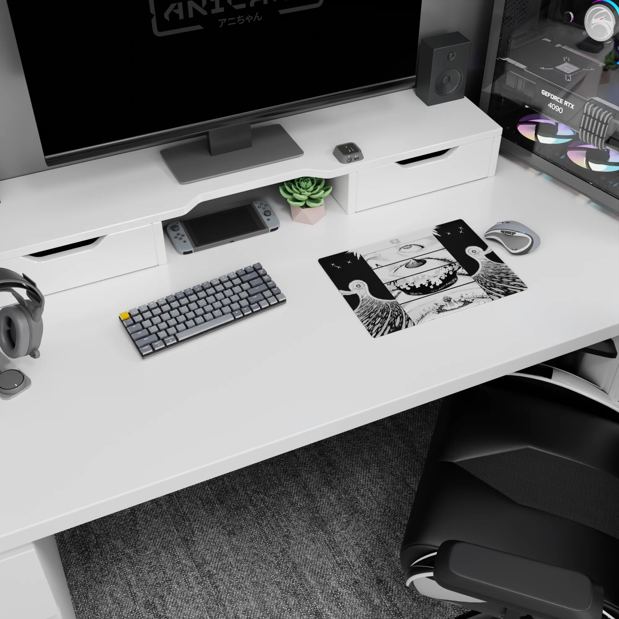 Evangelion mouse pad 14x10 inches featuring Rei in Instrumentality scene, perfect for anime fans seeking dramatic designs.