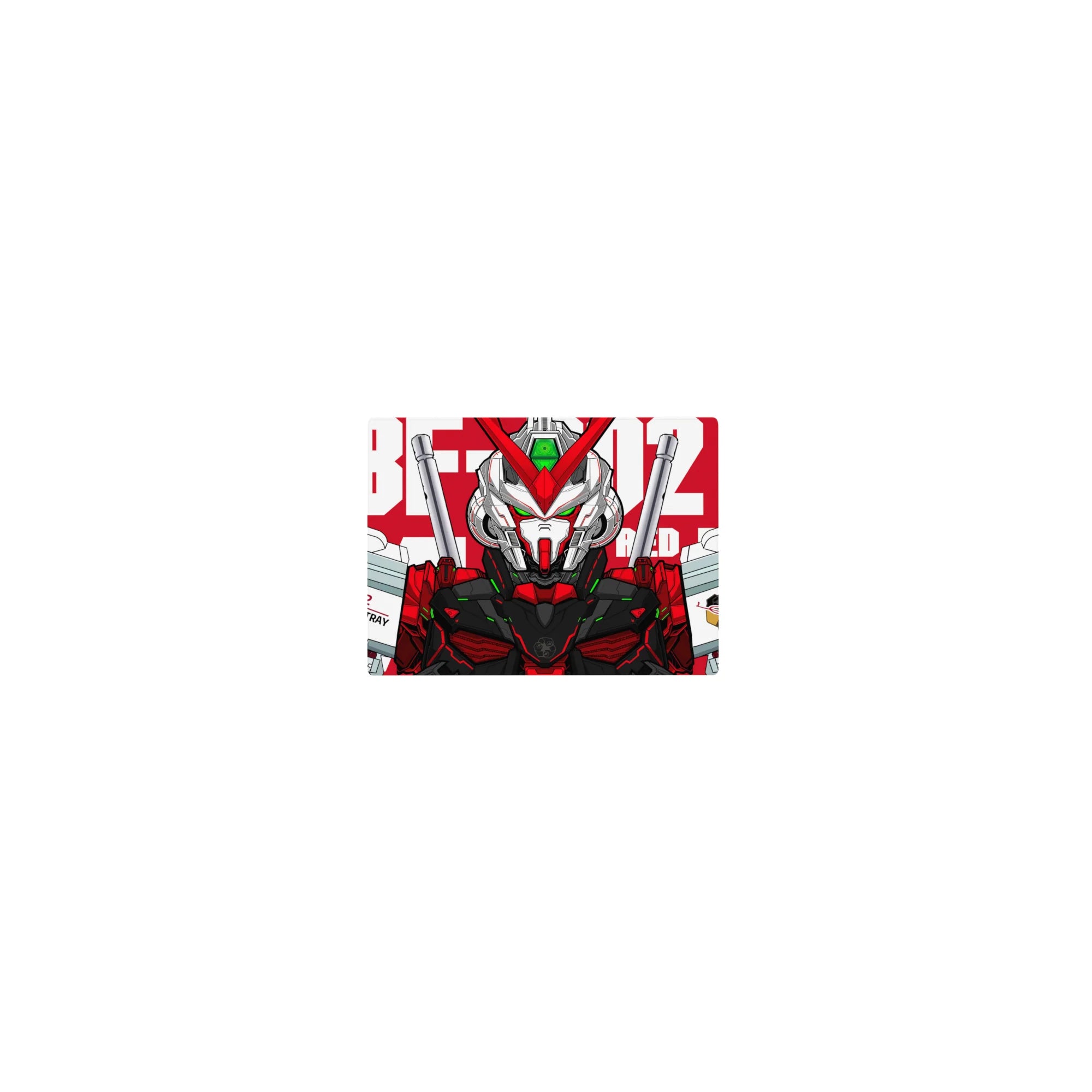 Classic anime mouse pad 14x10 inches featuring sharp Gundam Astray linework, twin blades, and tech decals.