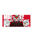 28x12 inches anime mouse pad featuring Gundam Astray with sharp linework, twin blades, and tech decals.