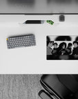 14x10 inches classic anime mouse pad in sleek grayscale with vivid red eyes and a dark Akatsuki vibe.