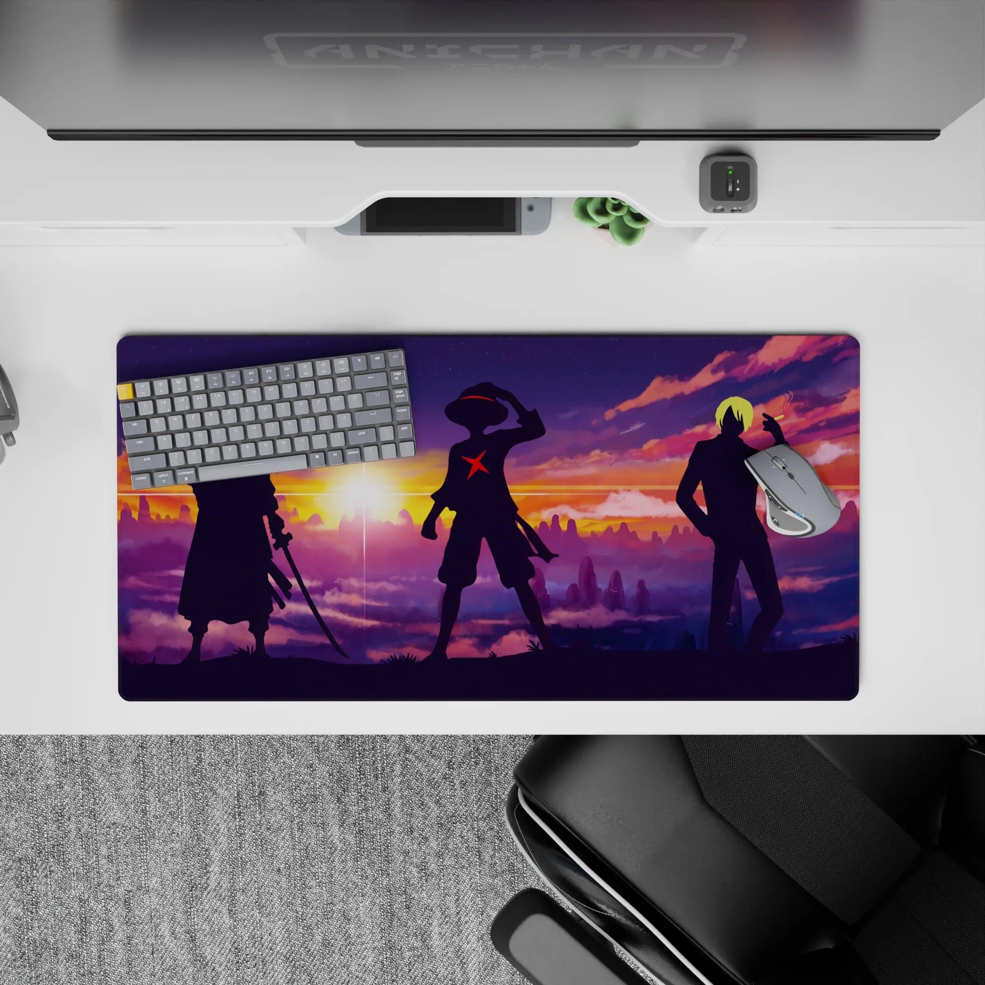 One Piece Deskmat | Mousepad | Deskpad - Straw Hats at Sunset - AniChan