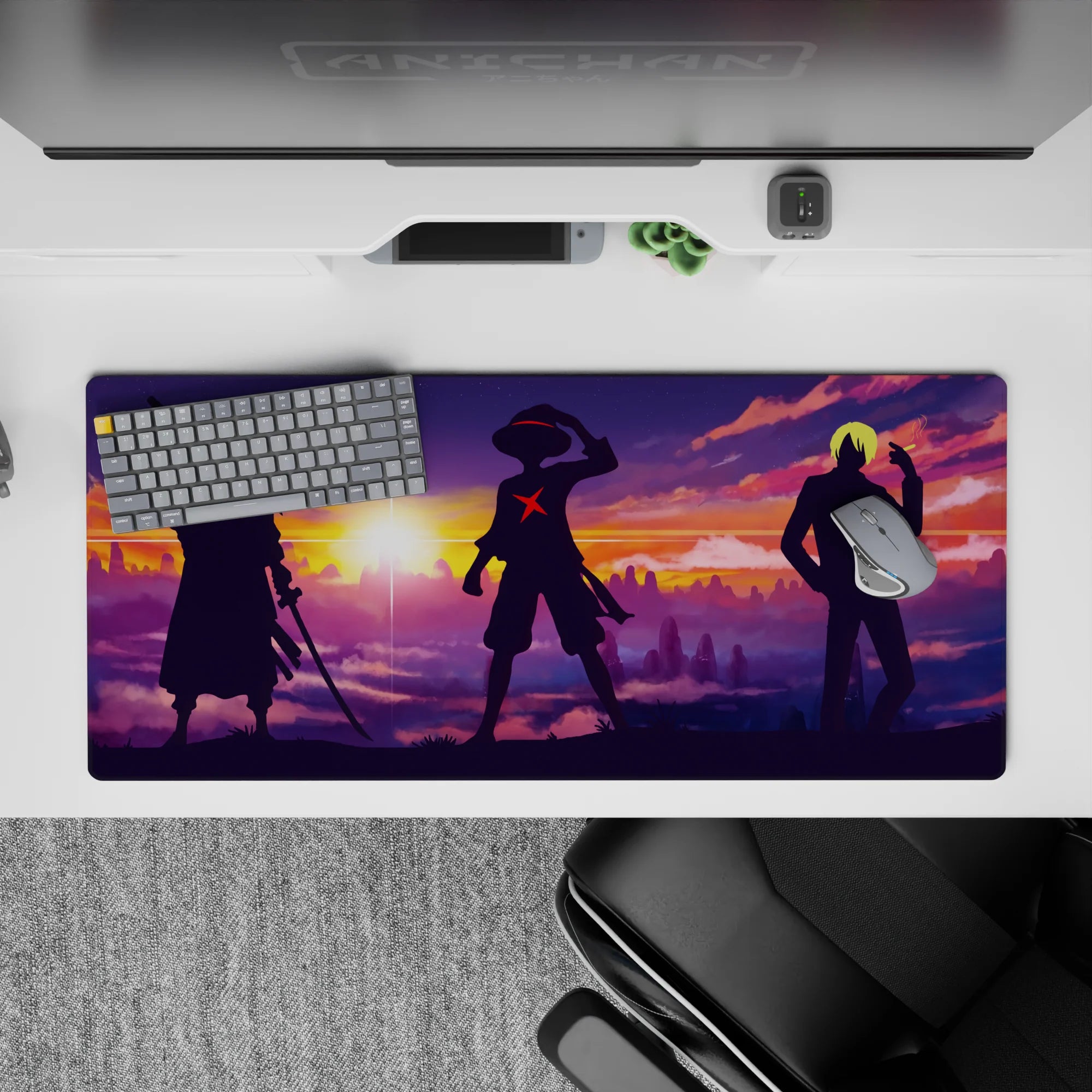 One Piece Deskmat | Mousepad | Deskpad - Straw Hats at Sunset - AniChan