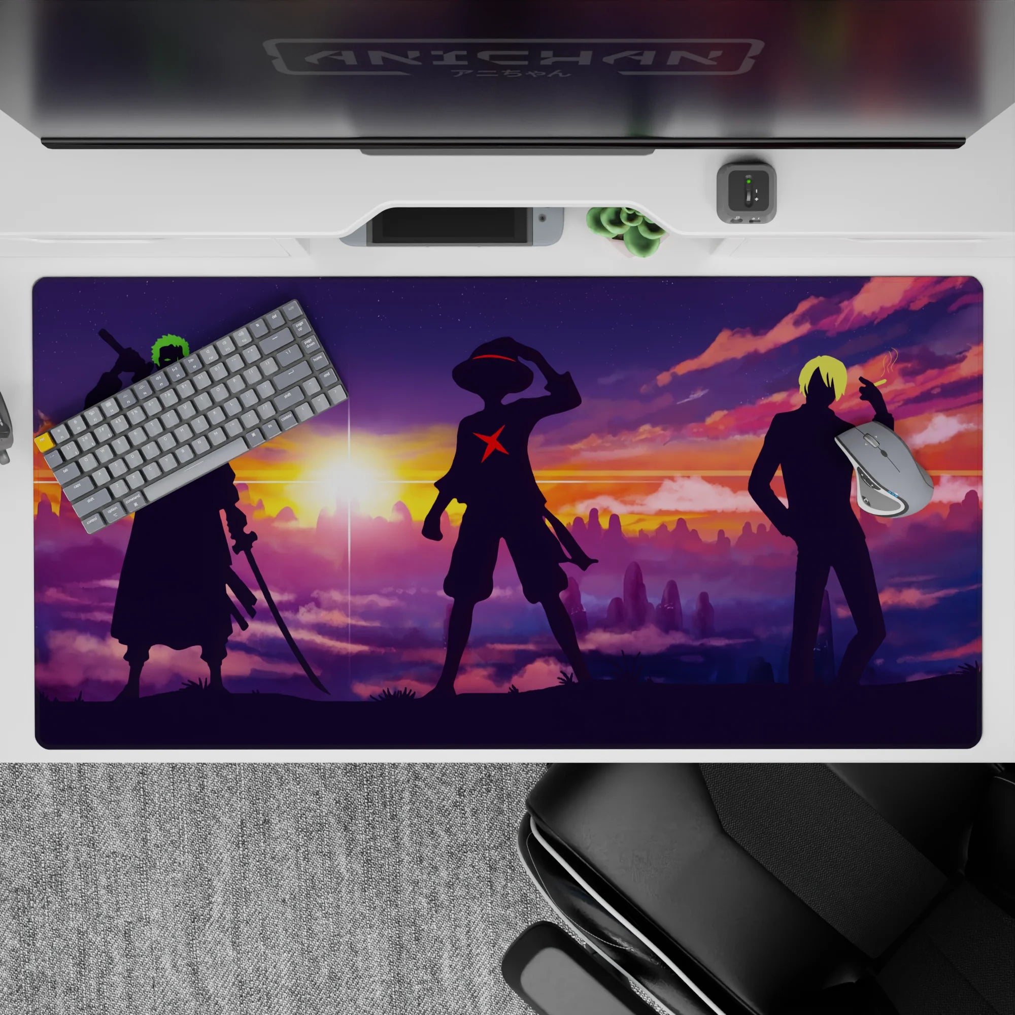 One Piece Deskmat | Mousepad | Deskpad - Straw Hats at Sunset - AniChan