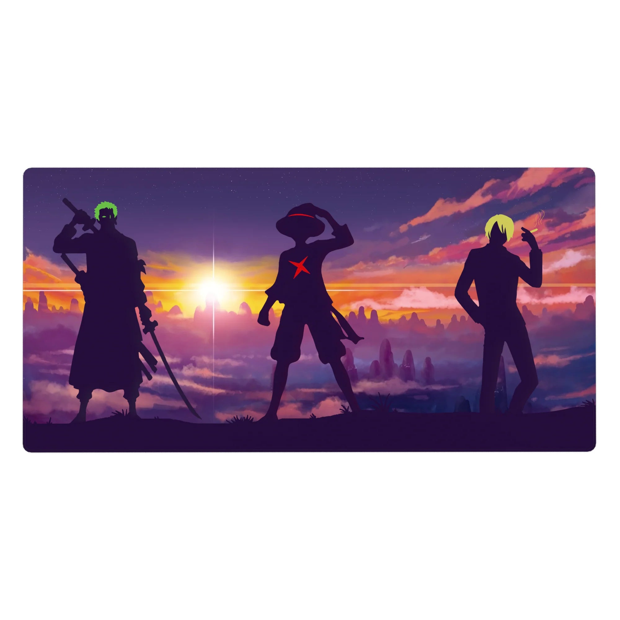 One Piece Deskmat | Mousepad | Deskpad - Straw Hats at Sunset - AniChan