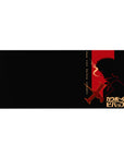Anime desk pad 36x16 inches featuring Cowboy Bebop's Spike Spiegel, red backdrop, "See You Space Cowboy" text, and Swordfish II.