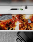 36x16 inches mouse pad with fiery reds, titan chaos, and brutal combat for an explosive Attack on Titan-inspired design.