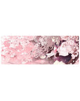 32x12 inches anime girl mouse pad with schoolgirl and cherry blossoms, sailor uniform, soft petals.