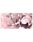 Anime girl mouse pad 32x16 inches with schoolgirl in sailor uniform and cherry blossom petals, smooth desk mat.