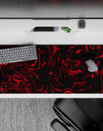 Liquid Abstract Deskmat | Mousepad | Deskpad - Crimson Surge - AniChan