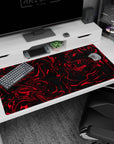 Liquid Abstract Deskmat | Mousepad | Deskpad - Crimson Surge - AniChan