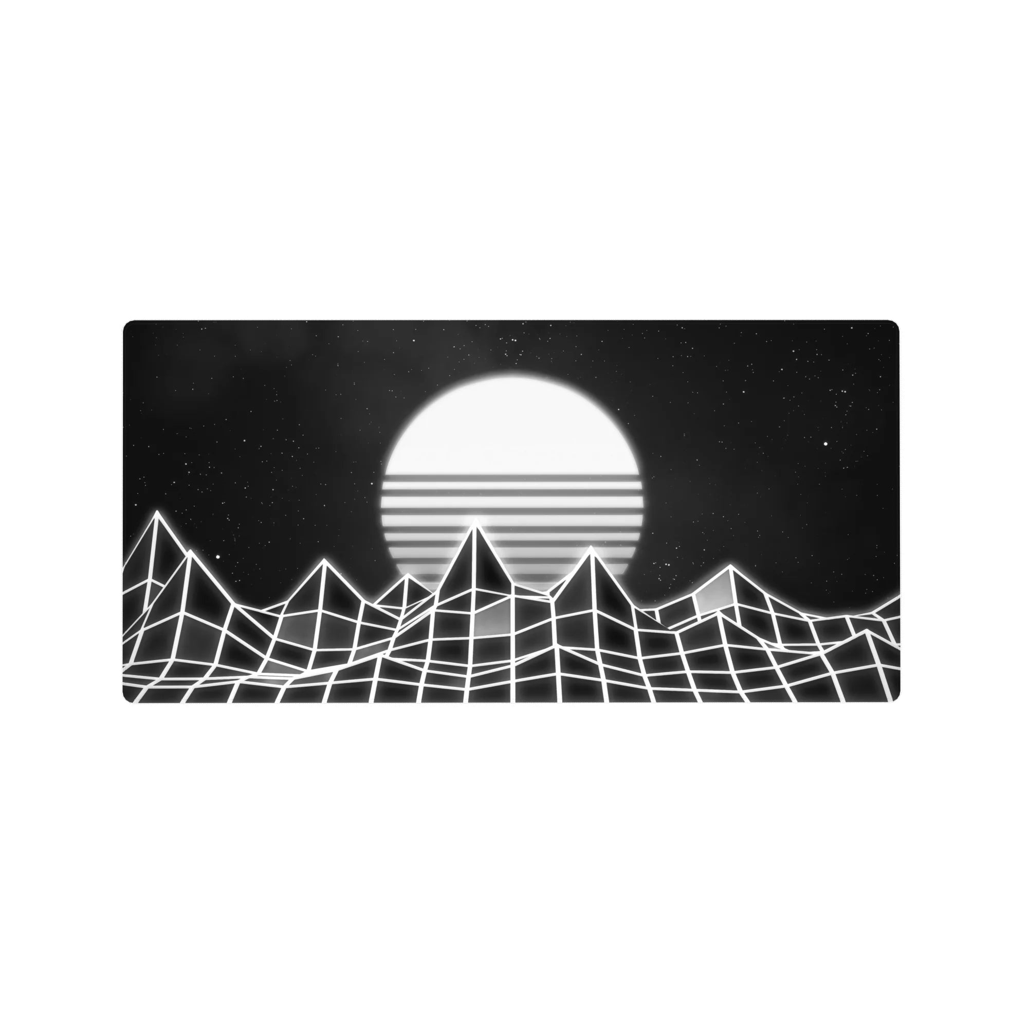 Retrowave-Vaporwave Deskmat | Mousepad | Deskpad - Monochrome Horizon - AniChan