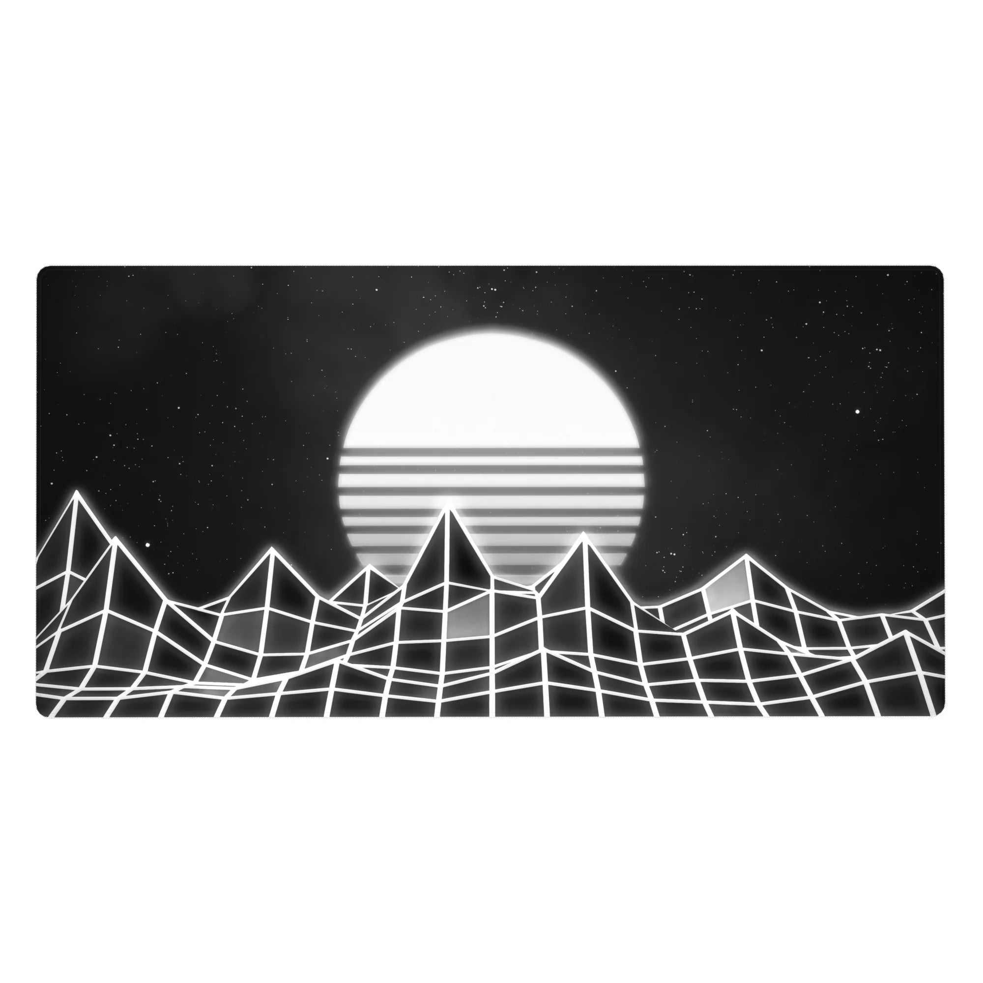 Retrowave-Vaporwave Deskmat | Mousepad | Deskpad - Monochrome Horizon - AniChan