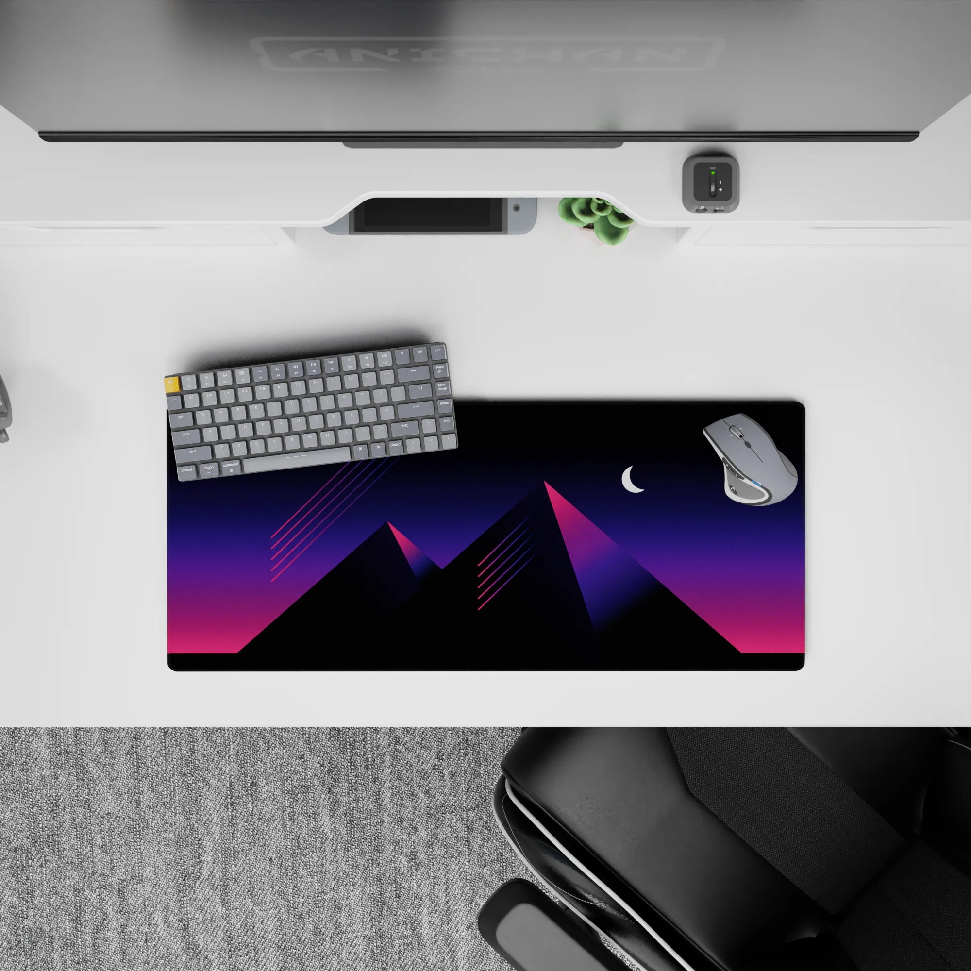 Retrowave-Vaporwave Deskmat | Mousepad | Deskpad - Pyramid Dreams - AniChan