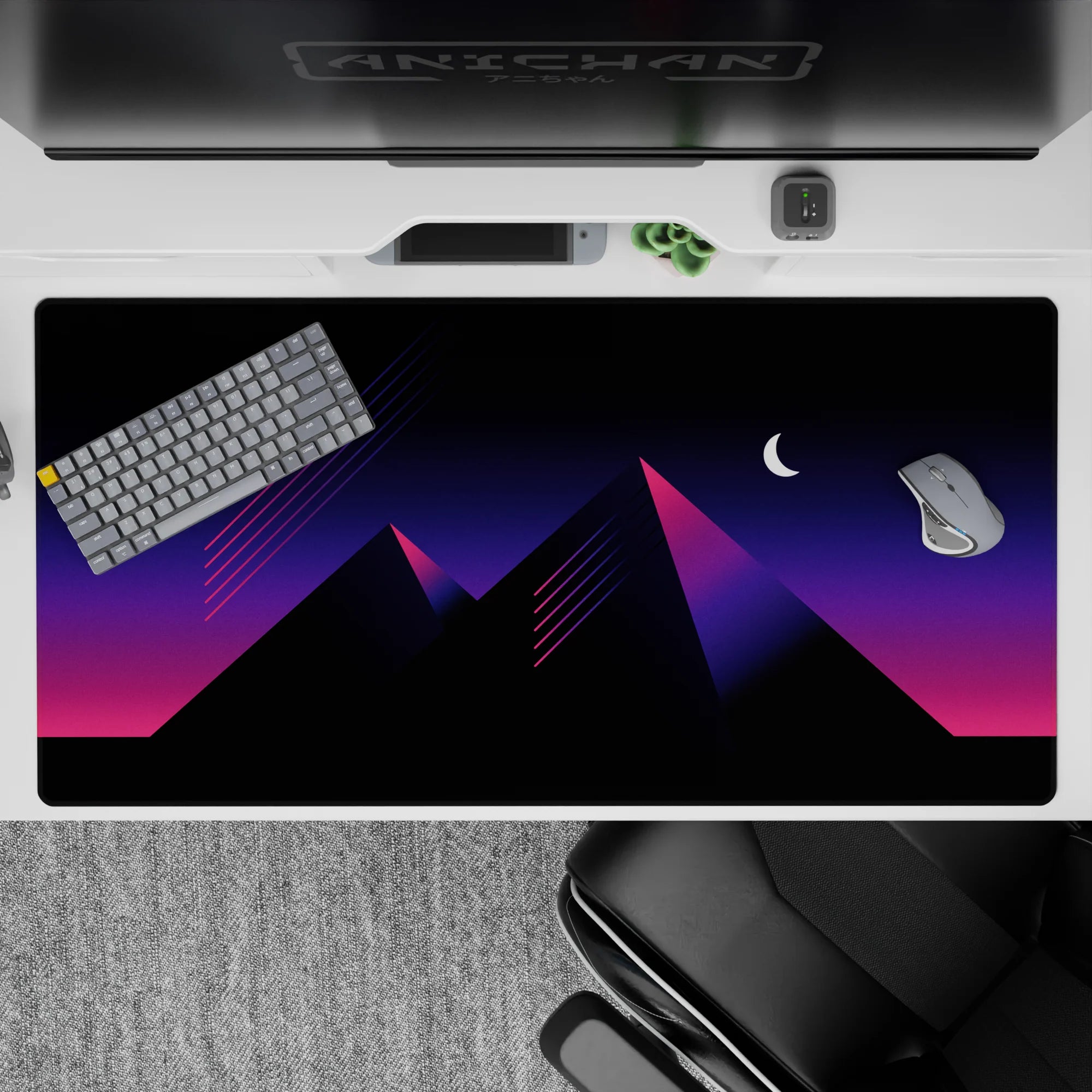 Retrowave-Vaporwave Deskmat | Mousepad | Deskpad - Pyramid Dreams - AniChan