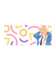 Mouse pad featuring Power from Chainsaw Man with pastel confetti background, 28x12 inches, adds vibrant anime energy.
