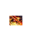 Classic anime girl mouse pad 14x10 inches with twin-tailed warrior and dragon firelight artwork.