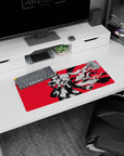 Anime mouse pad 28x12 inches featuring Joker and Kasumi from Persona 5 Royal, with striking red and black design.